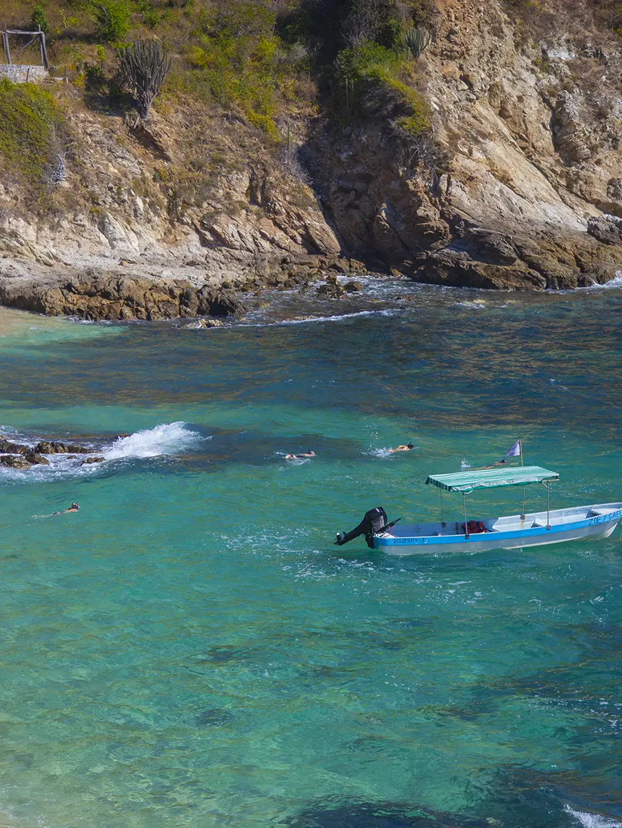 Puerto Ángel from viewpoints on the Huatulco Eco tour
